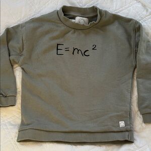 Kids Green Sweatshirt with E=mc² Design